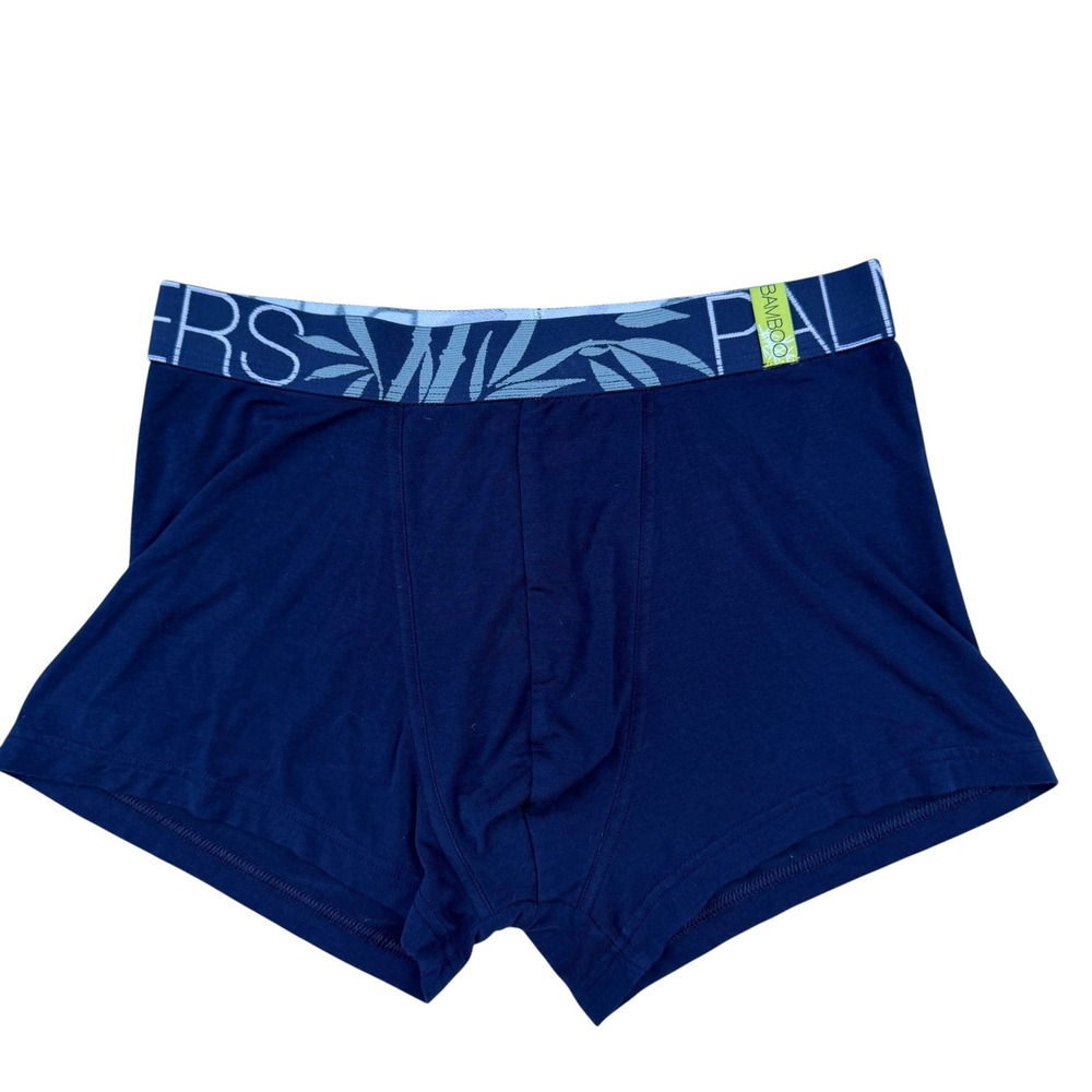 New Palmers Men Bamboo‎ Boxer Briefs Navy Blue Palm Leaf Waistband Trunks Small